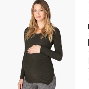 Beyond Yoga / Beyond the Bump Cut and Run Maternity Top, Dark Grey XSmall